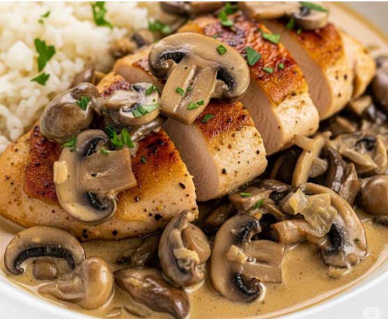 poulet-creme-champignons